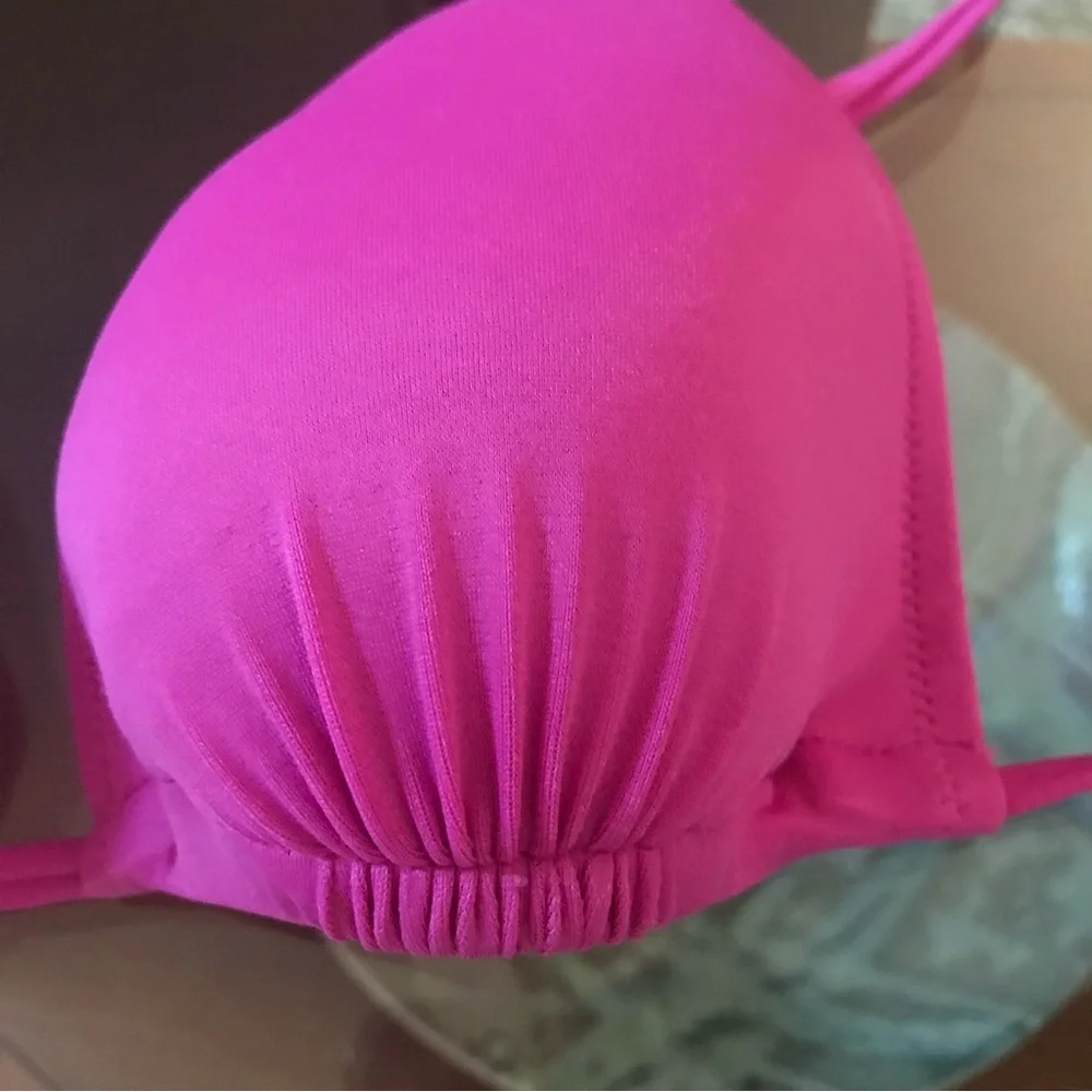 J CREW Berry Pink Triangle String Bikini Top